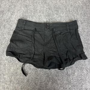 Black casual shorts with adjustable waist